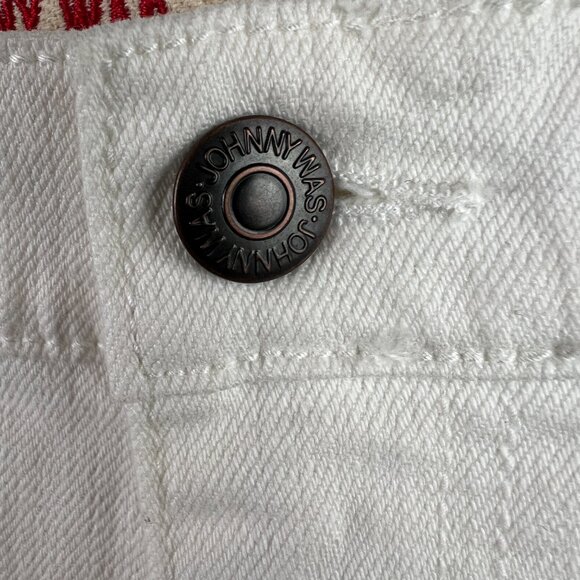 Johnny Was Sevilla Cropped Wide Leg Jean White Cotton Blend Denim Size 26 - Picture 7 of 14